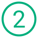 ícone número dois verde com o fundo transparente