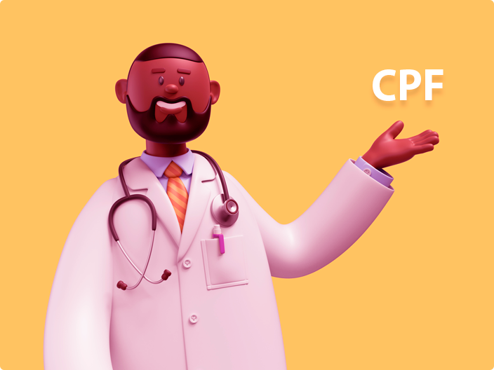 médico apontando para a consulta de cpf
