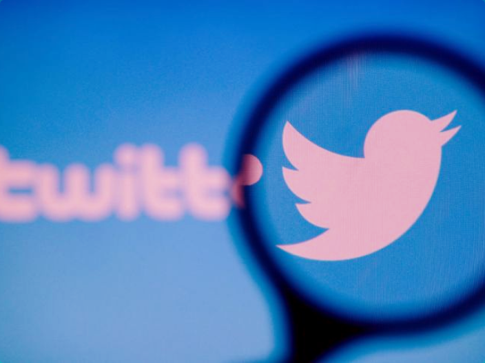 foto de uma lupa em cima do logo do twitter fazendo ilusão a pesquisa contra golpes