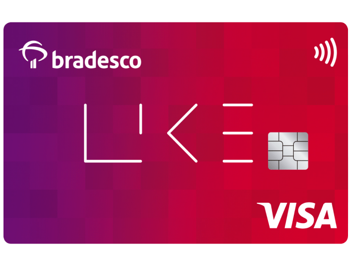 Foto do cartão de crédito do banco do bradesco like visa com diversos benefícios