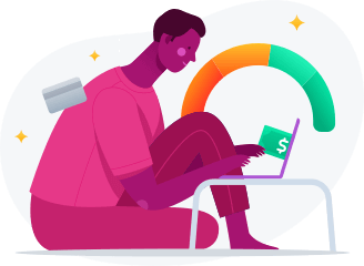 Illustracao de liberação de crédito com score